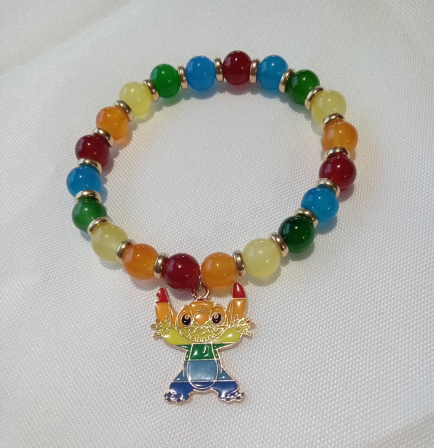 Beaded Bracelets with Stitch Charms