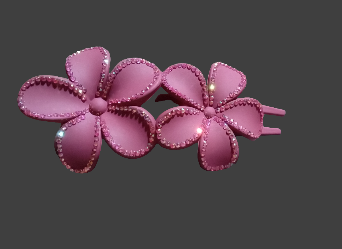 Rhinestone flower clamp clip