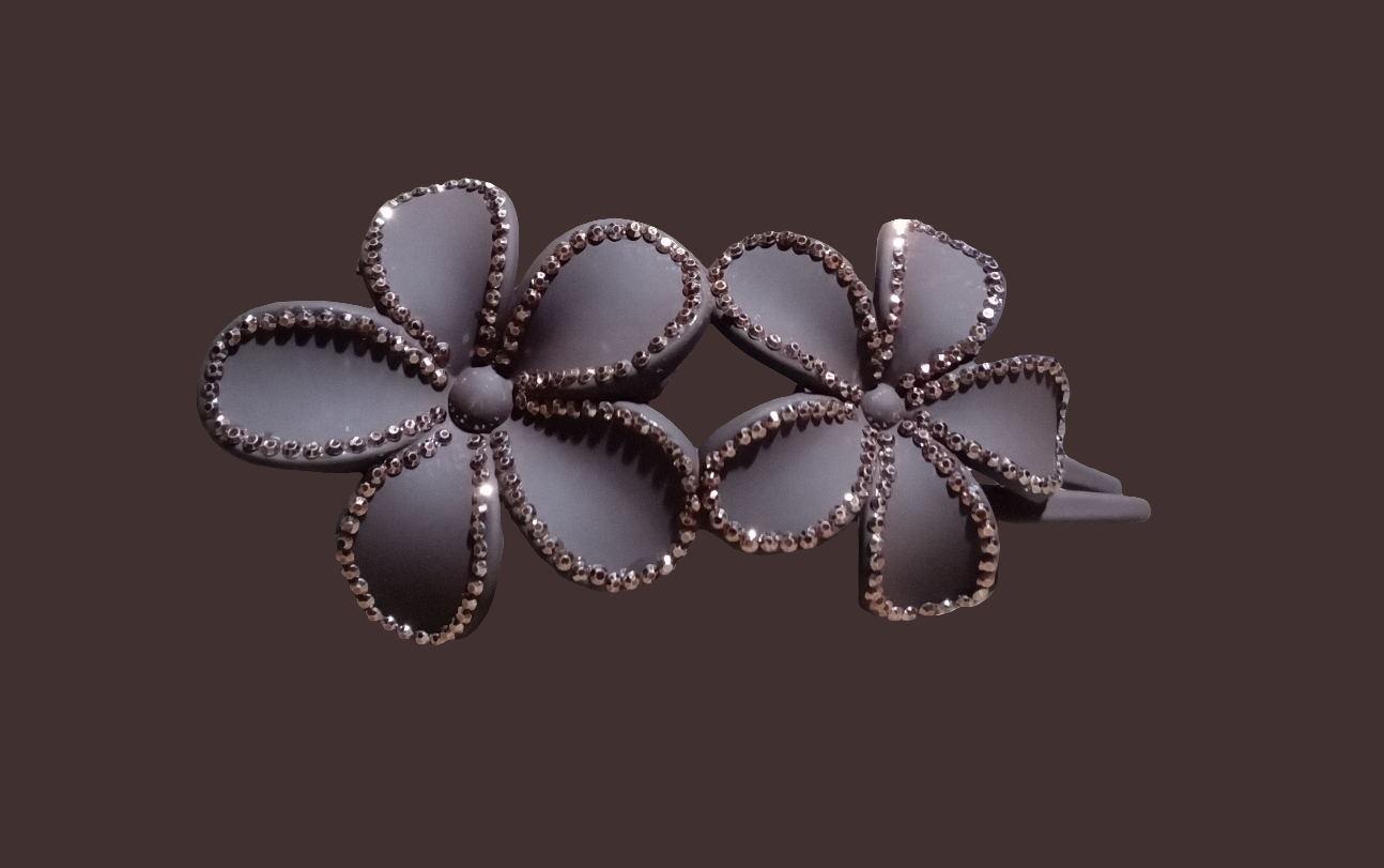 Rhinestone flower clamp clip