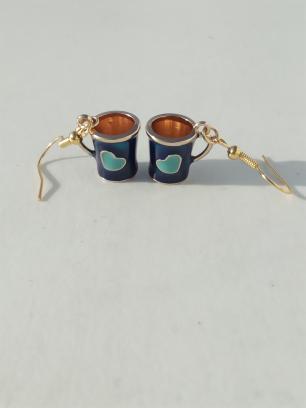 Coffee cup earrings