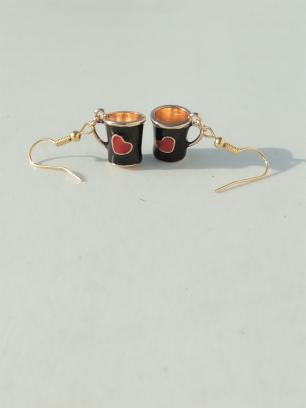 Coffee cup earrings