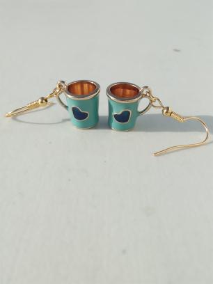 Coffee cup earrings