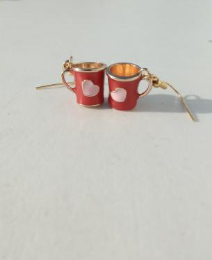 Coffee cup earrings