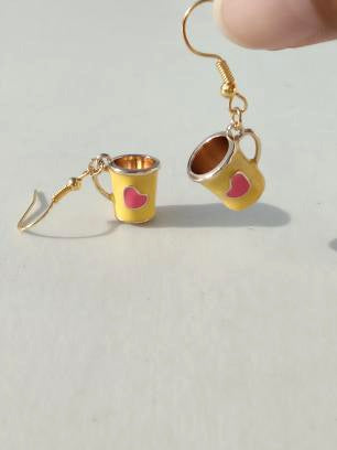 Coffee cup earrings