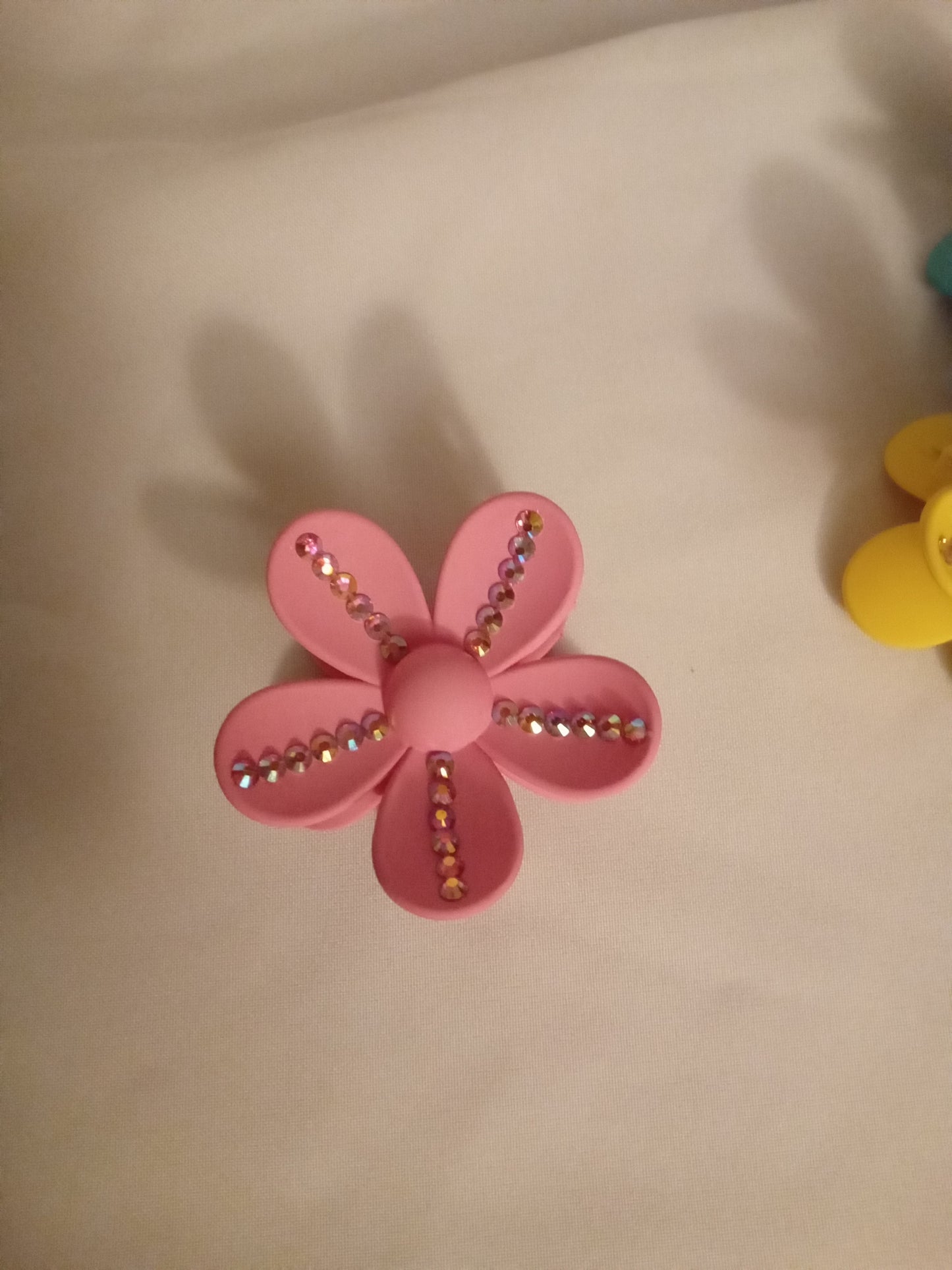 Flower Clips with Rhinestones