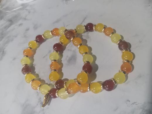 Fall/Autumn inspired Beaded Bracelet