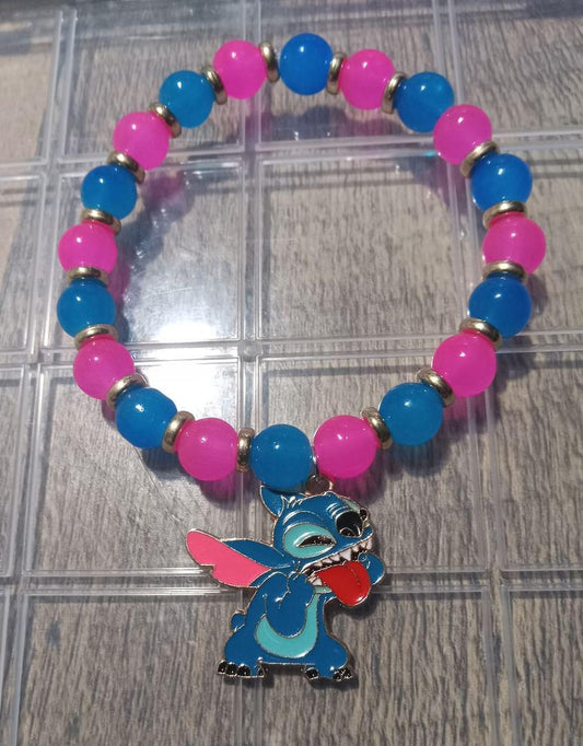 Beaded Bracelets with Stitch Charms