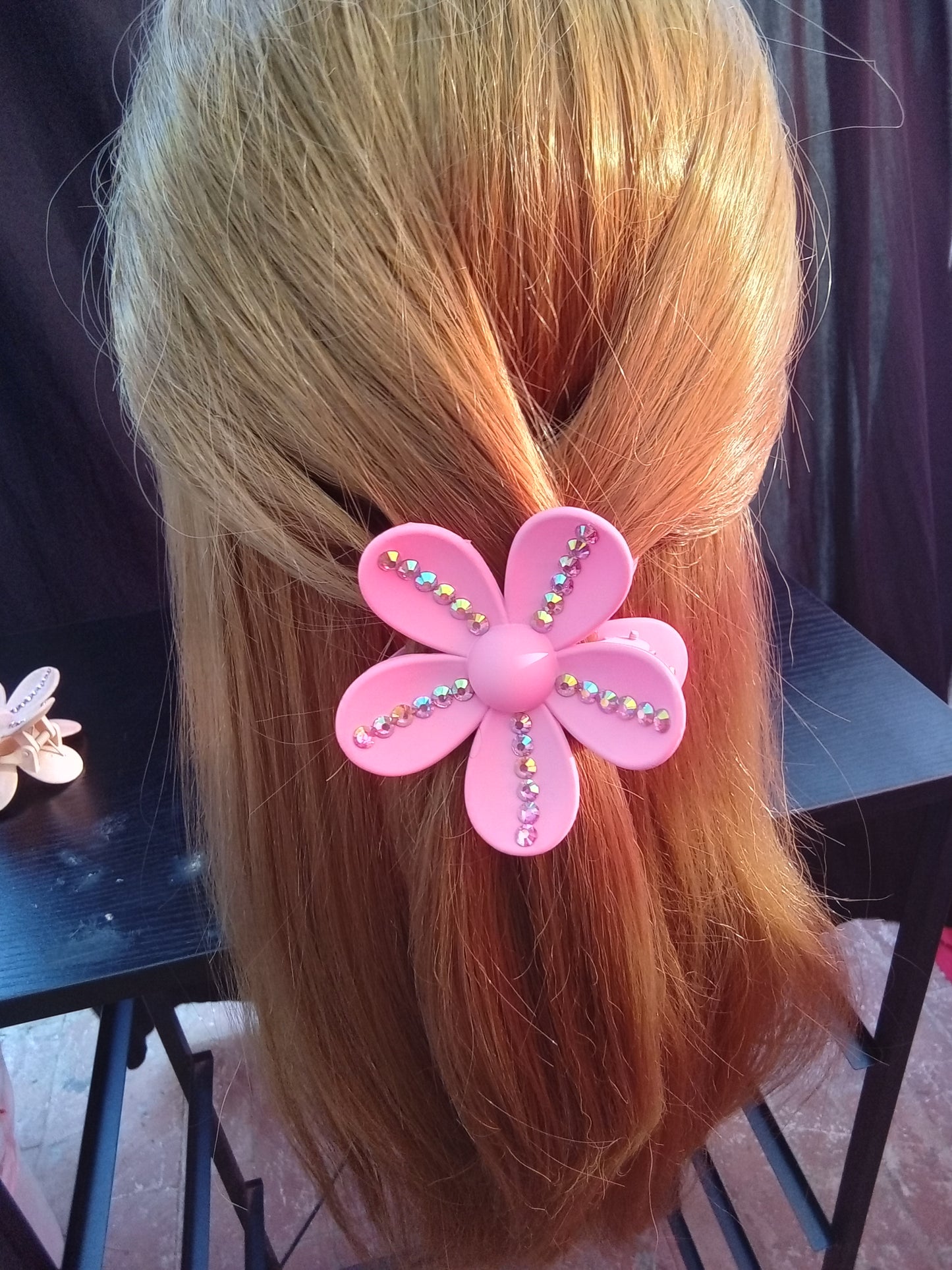 Flower Clips with Rhinestones